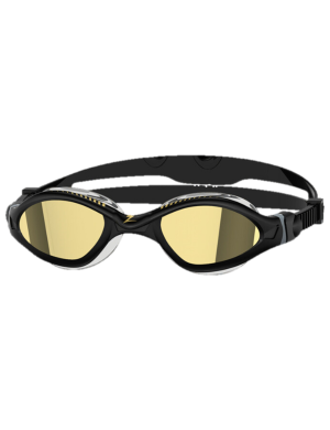 Zoggs Tiger LSRplus Titanium Mirror Goggles - Black/Gold